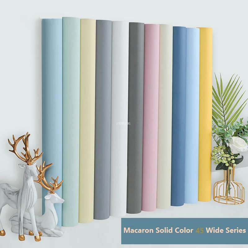 

Macaron Solid Color Self-Adhesive Thickened Wallpaper Waterproof Bedroom Home Decoration Desktop Wardrobe 3D Wall Stickers
