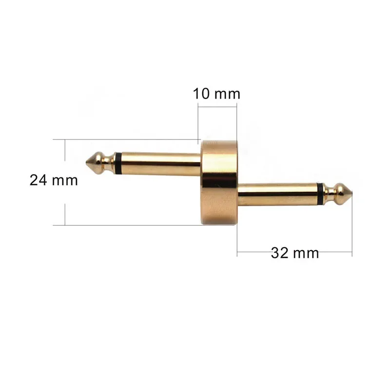 5Pcs Z Type Gold/Silver 6.35mm to 6.35mm Guitar Effect Pedal Connector  Audio Adaptors Connecting Jack