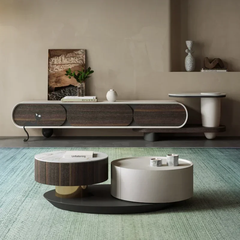 X-S Room Cradle Table Monitor Stand Mueble Wood Pedestal Home Furniture Luxury Television Cabinet Modern HG