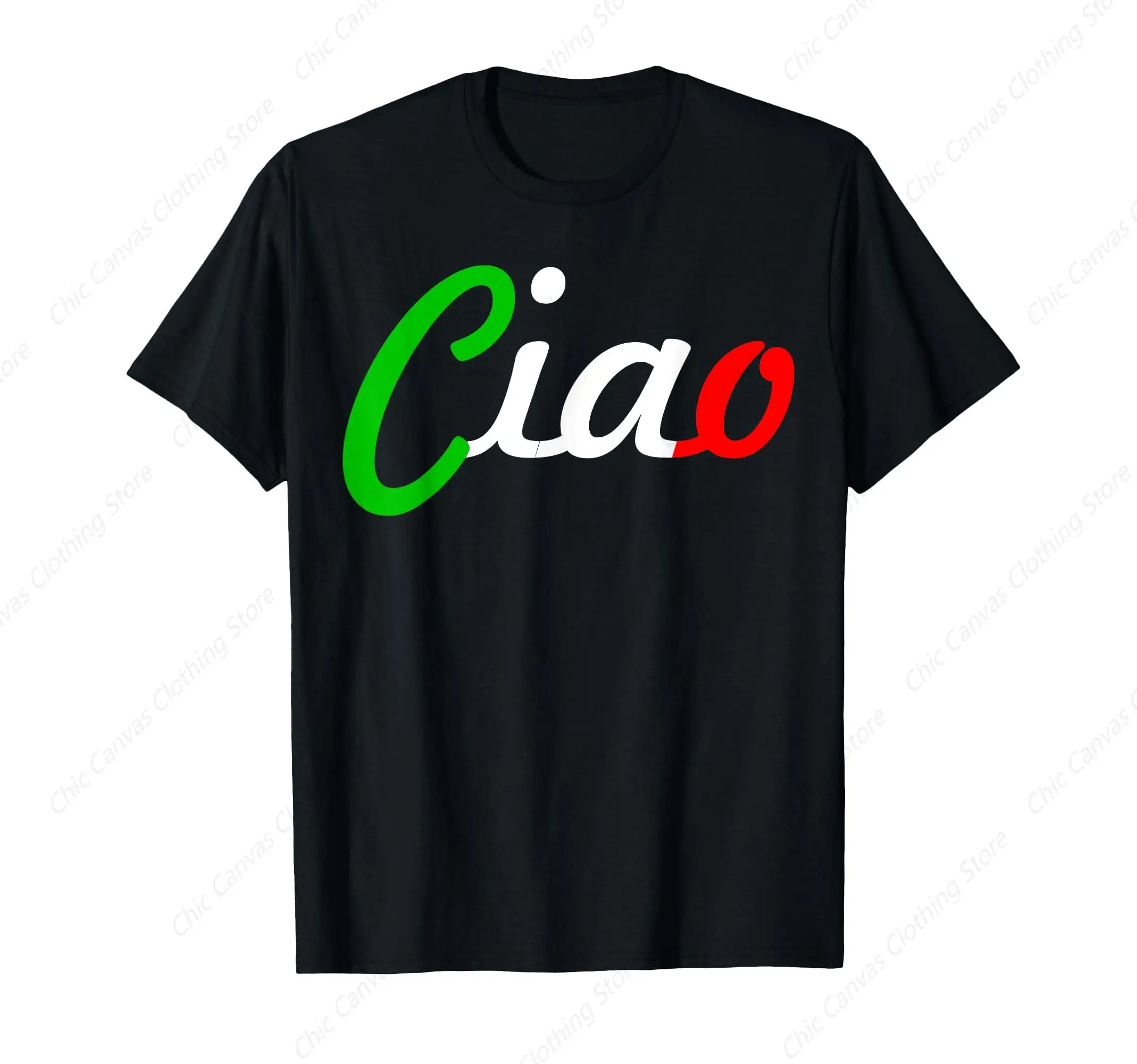 

Ciao Italian Greetings Printed Shirt Italian Lover Language Gift T-shirt Pure Cotton Black Comfortable Daily Gift