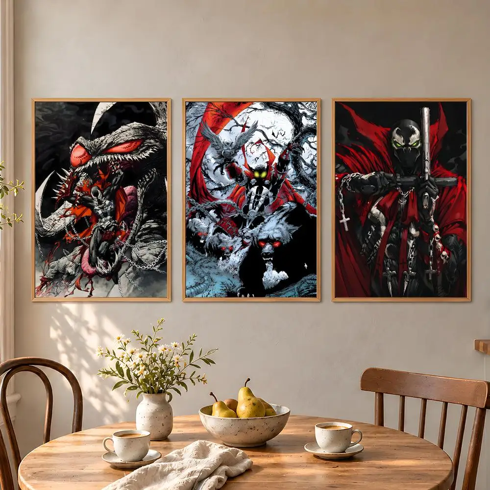 Comic Spawn Al Simmons Violator Chains Poster Aesthetic Wall Art Poster HD Waterproof PP Self Adhesive Bedroom Dorm Room Decor