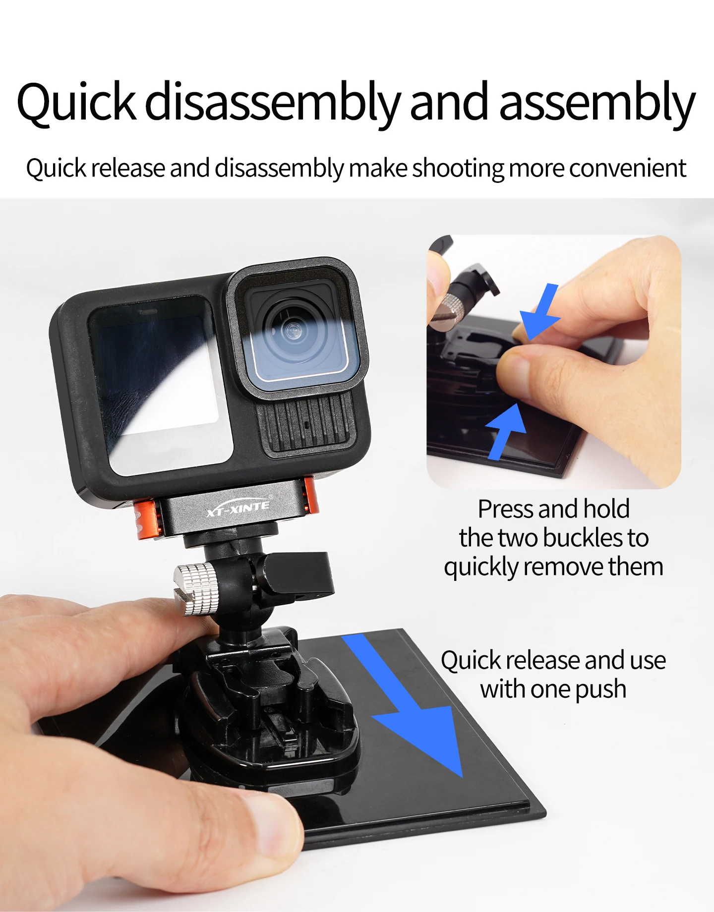 17MM Kugelkopf Action Kamera Schnellverschluss Schnalle Basis für GoPro Insta360 DJI Osmo Tasche Magnetische Motorrad Halterung – Detail 4
