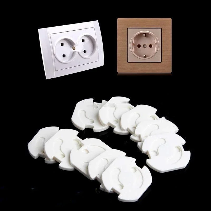 10Pcs EU Socket Safety Plugs Rotatable Cover Anti Electric Shock Protector Child Electrical Outlet Guard Home Safety Supplies