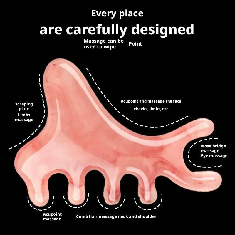 

Meridian Scalp Resin Massage Comb Antistatic Unblocking Massage Head Massage Comb Meridian Comb Four-in-one Comb Q3P4