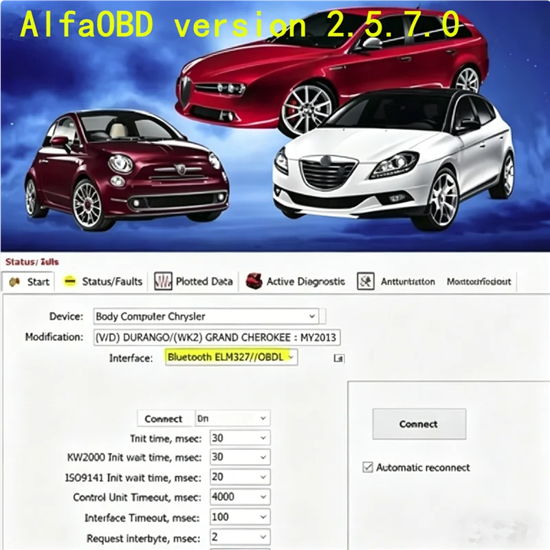 Hot Sell AlfaOBD v 2.5.7.0 For Windows Licensed - Diagnosis For Alfa/Fiat/Lancia/Abarth/Dodge/RAM/Chrysler/Jeep/Peugeot/Citroën