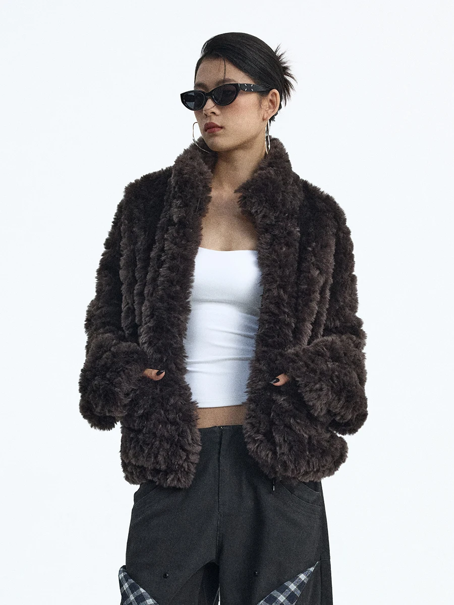 

Женская куртка Ourhour из искусственного меха с воротником-стойкой на молнии, с регулируемым низом, теплая, зимняя, свободного кроя, короткая верхняя одежда