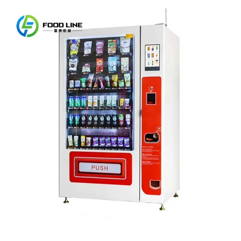 Customizable vending machine with 10-slot cooling system 10.1-inch touchscreen for snacks and beverages