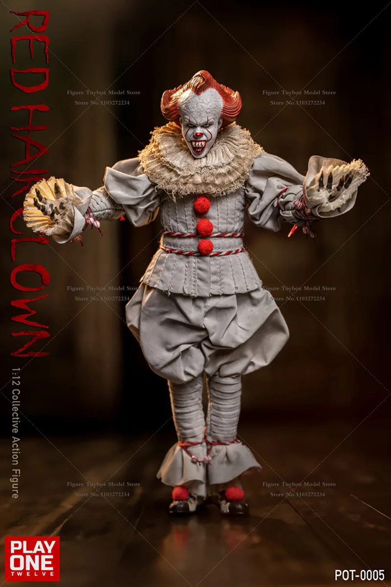 Play One twelve POT-0005 1/12 Red Hair Clown Movable Figure Classic Movie Role Humorous Actor Mini 6" Full Set Soldier Model