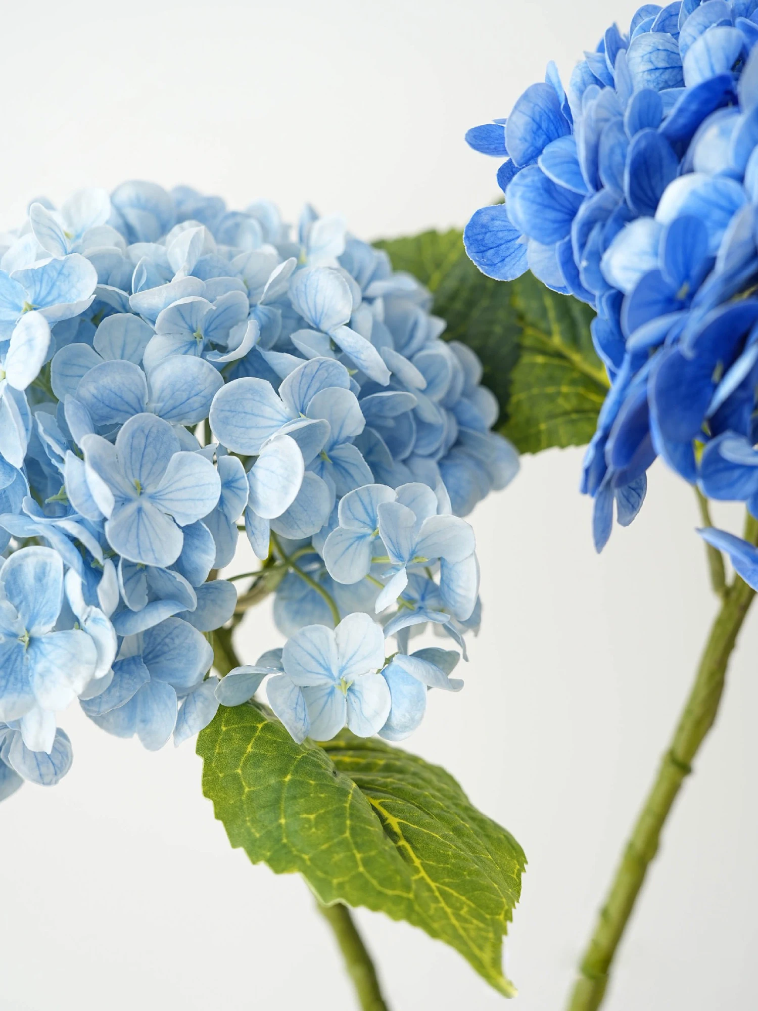 Blue Artificial Hydrangea Flowers Real Touch Artificial Hydrangea Branches Decoration Wedding Bouquet Flower Arrangement
