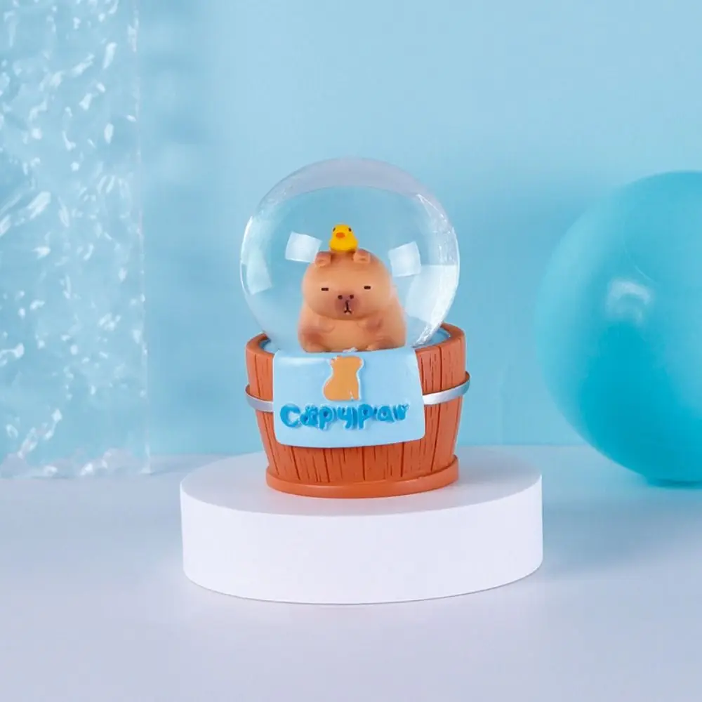 Nieuwe Hars Capybara Kristallen Bol Cartoon Lichtgevende Kleine Ornamenten Woonkamer Ornamenten Verjaardagscadeau Leuke Slaapkamer Decoratie