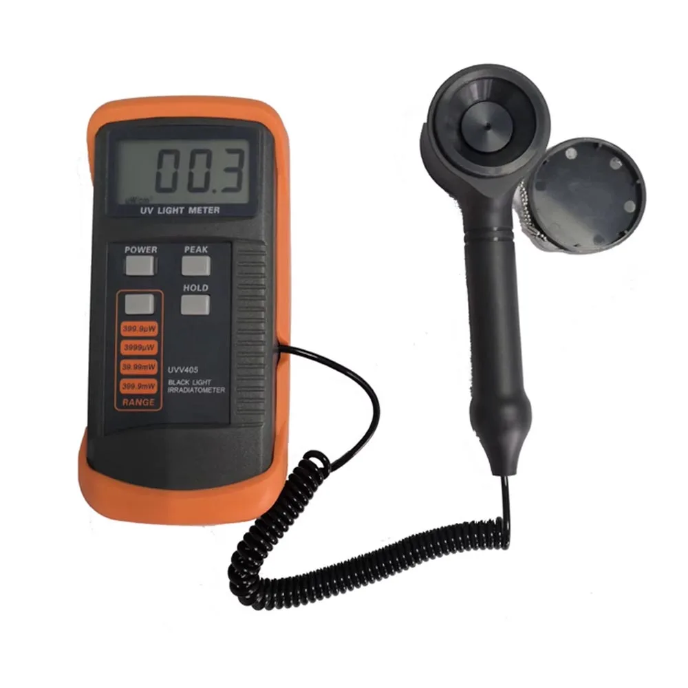 

UVV405 UV light Meter Black Light Radiometer UVV Radiometer Measuring Range 0-400 mW/cm2 Spectrum Range 360nm to 460nm