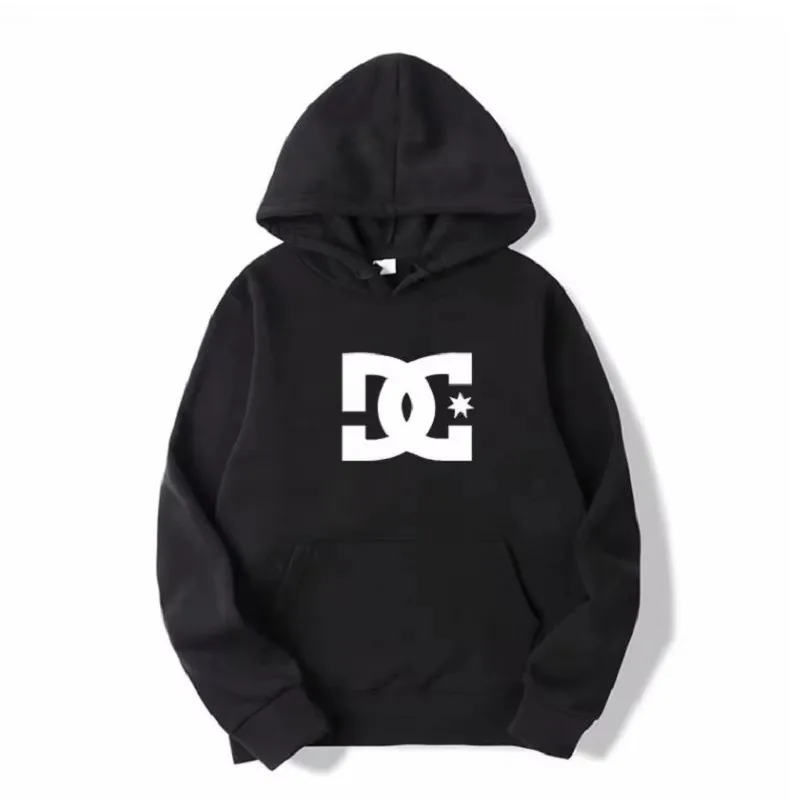2026Autumn Winter DC Letter Hoodie Unisex Fashion Simple Long Sleeve Sweatshirt Street Trend Loose Gym Casual Tops