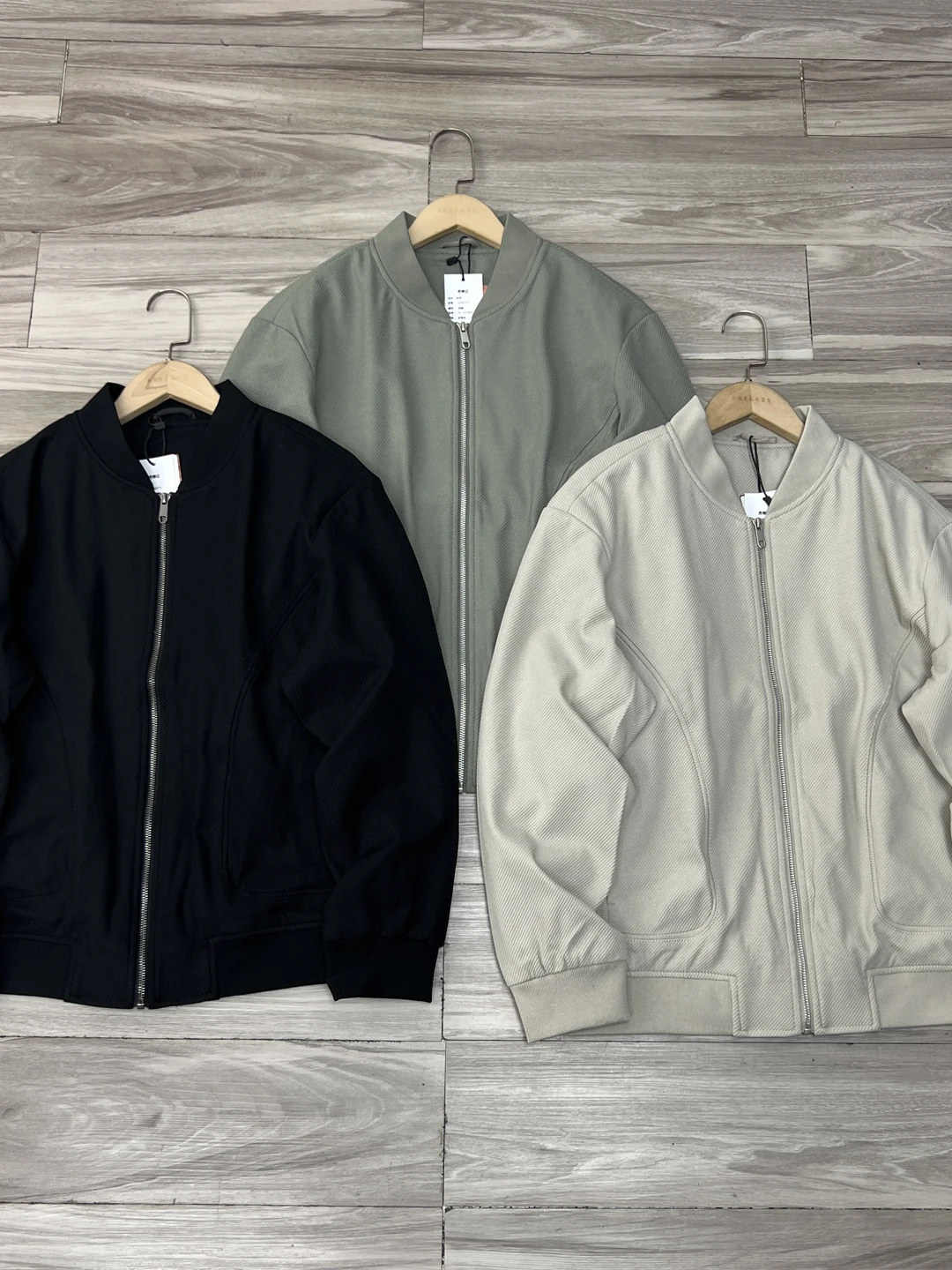 

Faionable Plaid Texture Baseball Collar Jaet for Men Pure Color Versatile Outerwear Spring Autumn Stand Fit Zipper Dec...