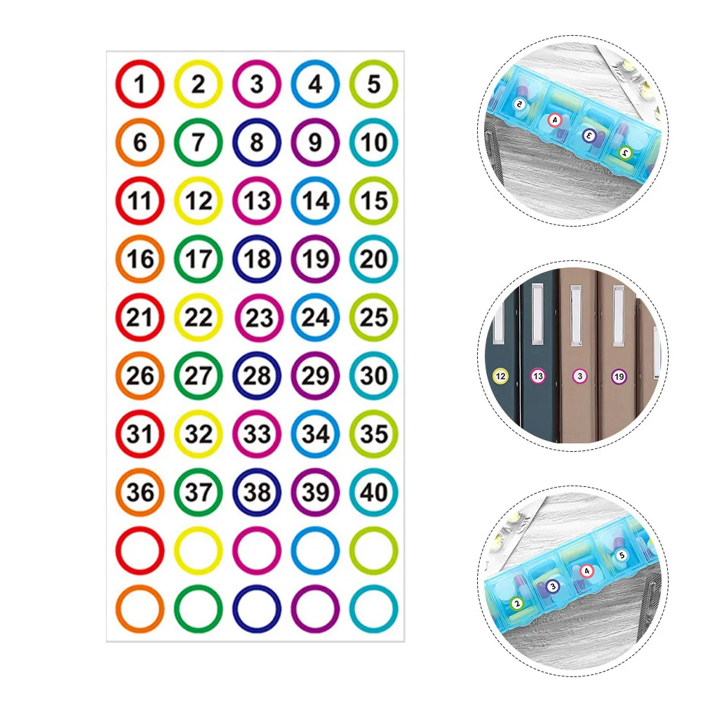 

20 Sheets Number Stickers Copper Self Adhesive Number Classification Stickers for Classroom Office Use
