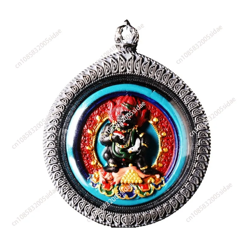 قلادة ثانغكا مرسومة يدويًا على الوجهين من الفضة الإسترليني قلادة زكي رمغاو صندوق إله الثروة Wuye