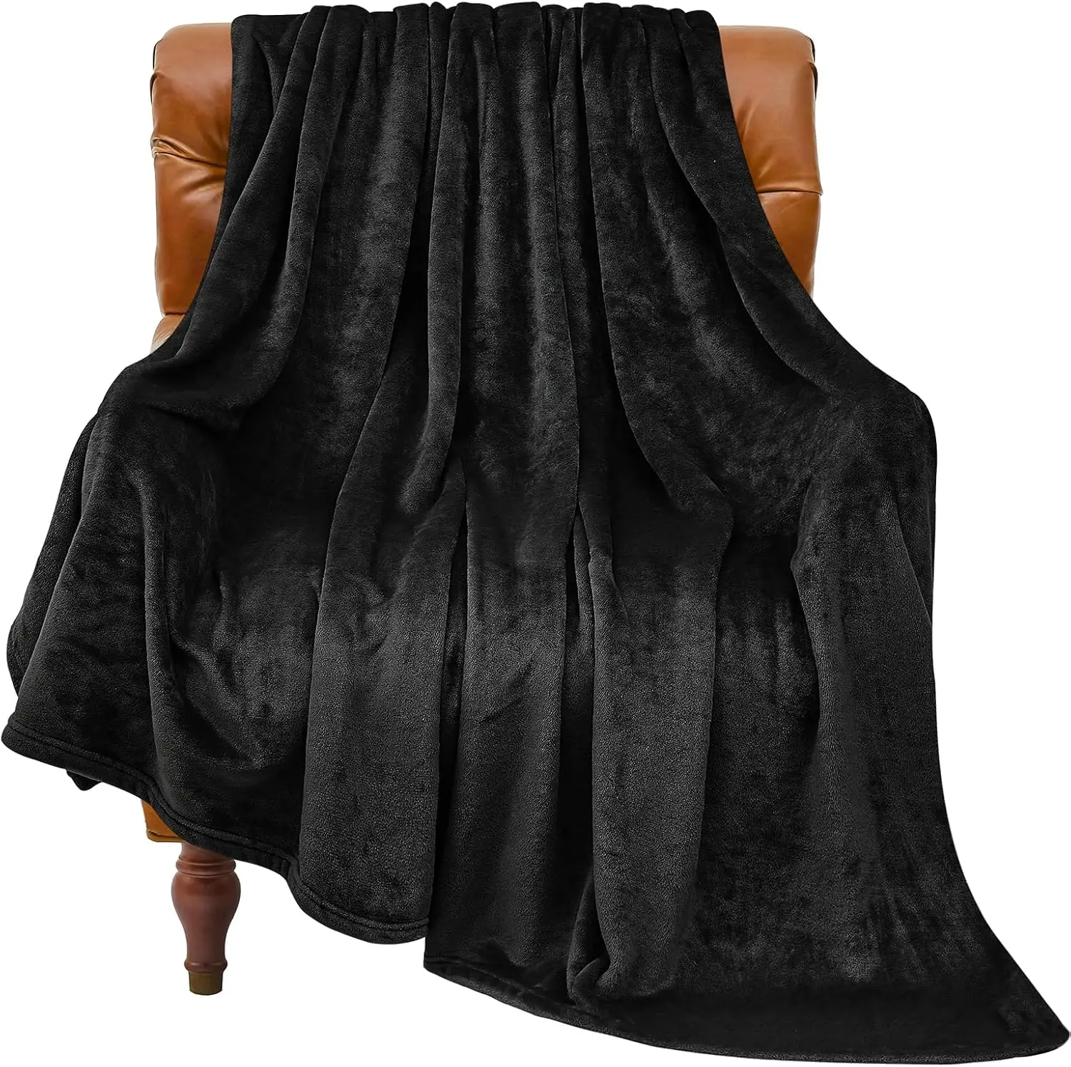 

Fleece Blanket Black Throw Blankets for Couch Bed Luxury Plush Cozy Fuzzy Blanket Soft Warm Lightweight Throw Blanket 200x230cm