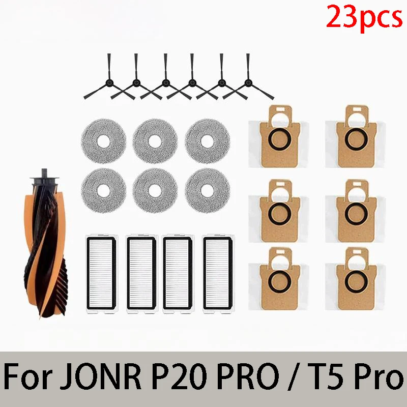 Voor JONR P20 PRO / T5 Pro Robotstofzuiger Accessoires Hoofdzijborstel Hepa Filter Mop Doek Stofzak Vervanging