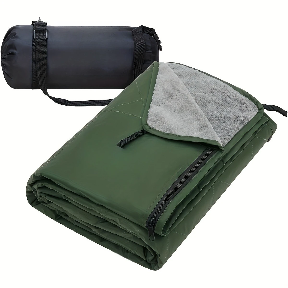 Portable Foldable Outdoor Picnic Mat, Waterproof Moisture-Proof Thick Plush Camping Blanket for Warmth