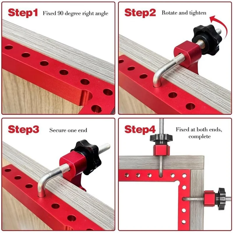 90 Degree Clamp Corner Clamp - Right Angle For Woodworking 4Pack 5.5Inch Aluminum Alloy Corner Clamp Wood Working Tools Reusable