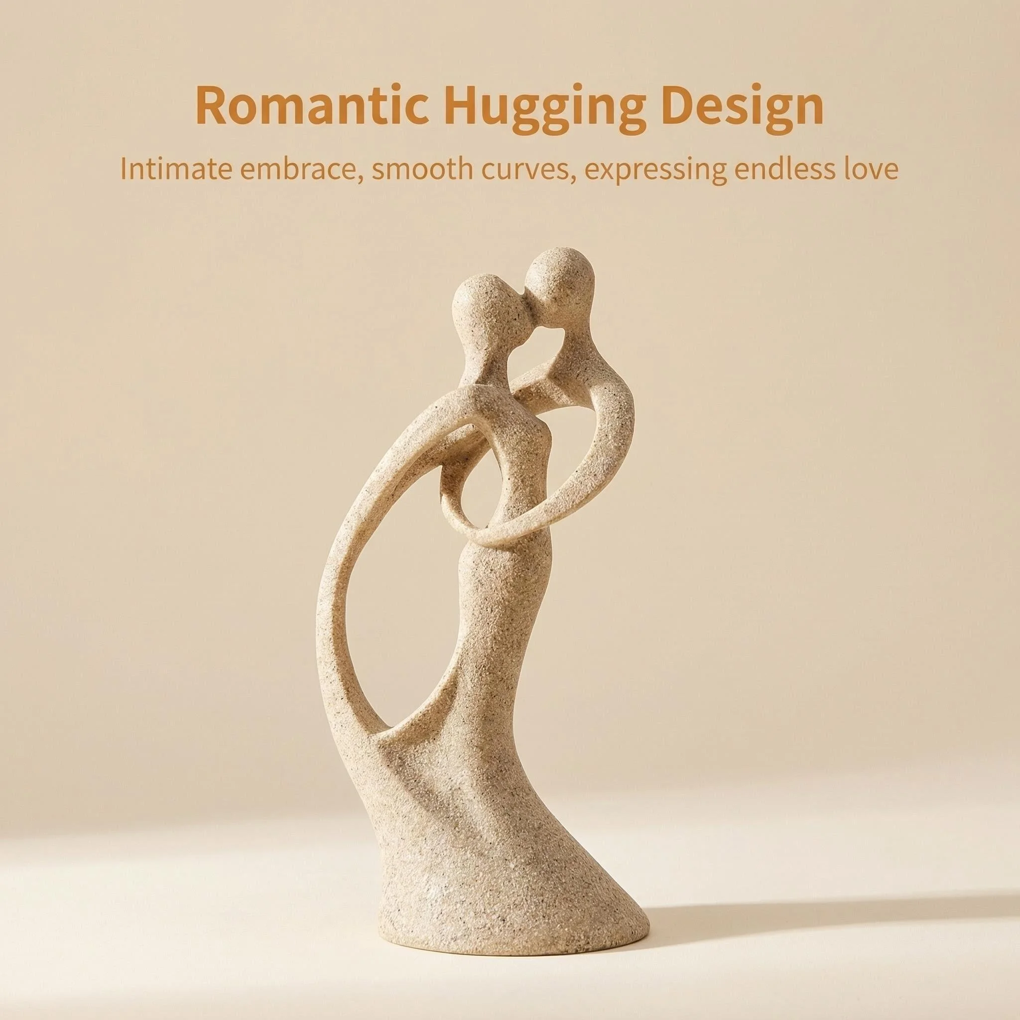Sculpture Crafts Figurine Decor Simple Sandstone Craftwork Kissing Lover Statuettes Wedding Gift Couple Statue Anniversary