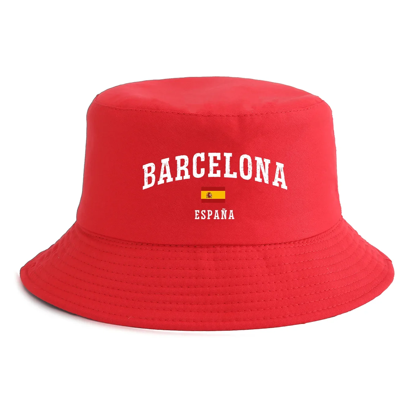 Customization Unisex Barcelona España Flag Print Bucket Hat Reversible Retro Fisherman Cap Available In Multiple Retro Colors Ou