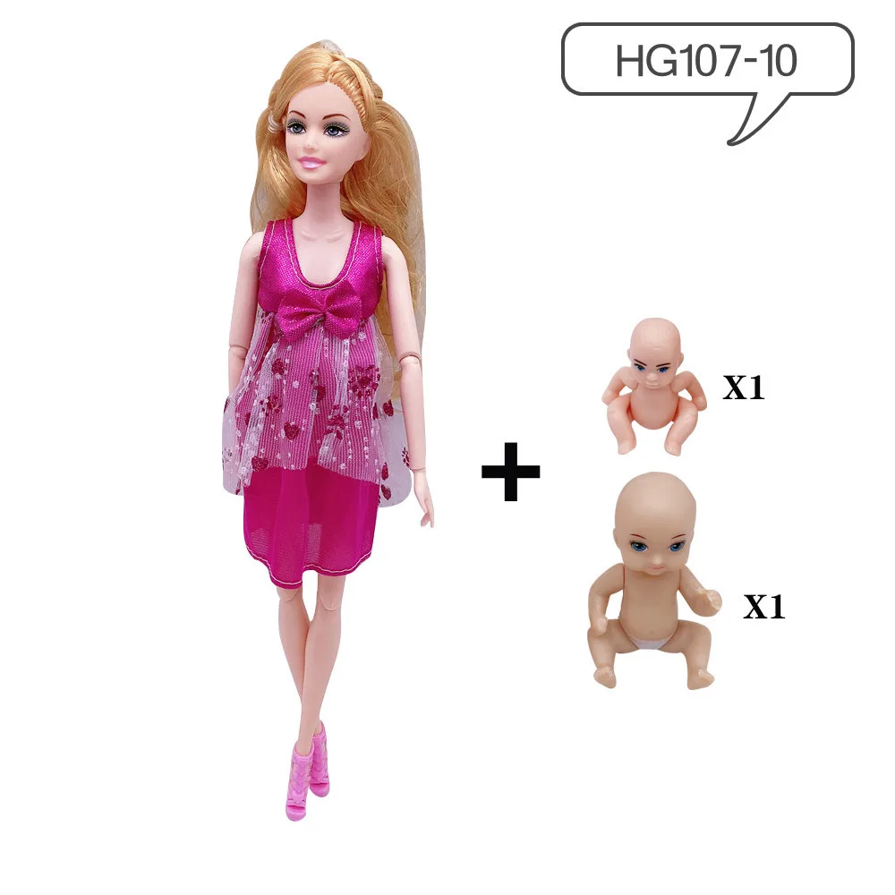 11,5 Zoll 1 schwangerer Puppenkörper 30 cm mit 2 Babys + 1 Kleidung + 1 Schuhe Lernpuppen Zubehör Geburtstagsgeschenk Spielzeug