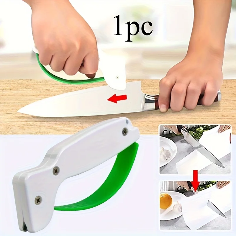 Handheld Knife Sharpener, Portable Tungsten Carbide Sharpening Tool, 2-Stage Outdoor Camping Multi-Sharpener for Pocket Knife