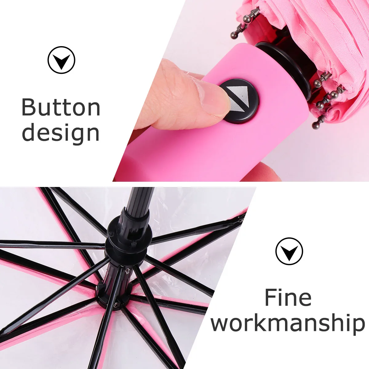 

1pc Premium Folding Umbrella Fully Automatic Transparent Waterproof Windproof Portable Travel Umbrella Compact Lightweight Steel