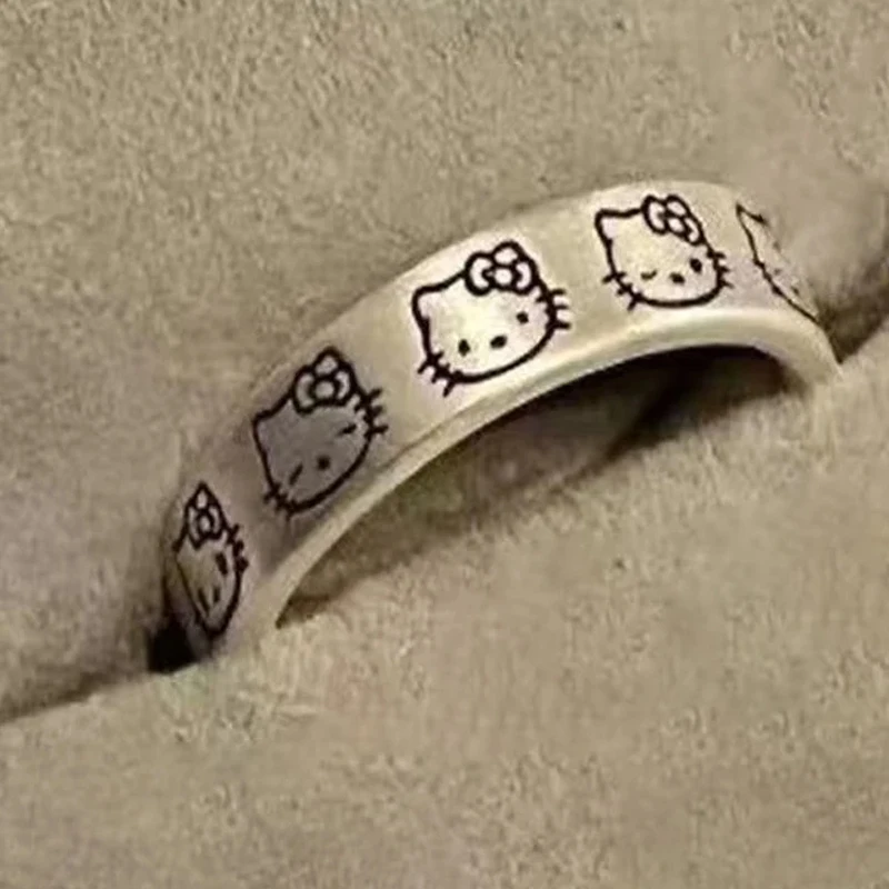 Sanrio Finger Adjustable Rings Hello Kitty Ring For Women Anime Figure Melody Kuromi Cute Gifts For Girls Women Birthday Gift