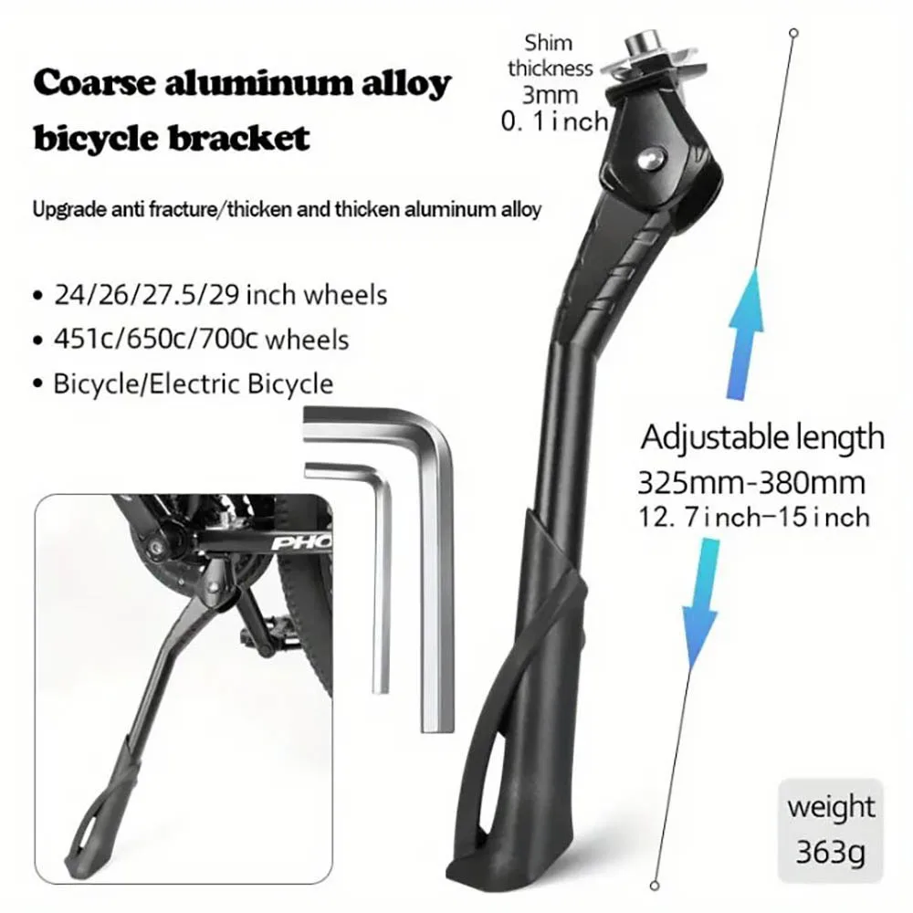 Bicycle Support, Mountain Bike Foot Support, Universal Parking Bracket, Side Support, Adjustable Bicycle Kickstand, Cycling Part