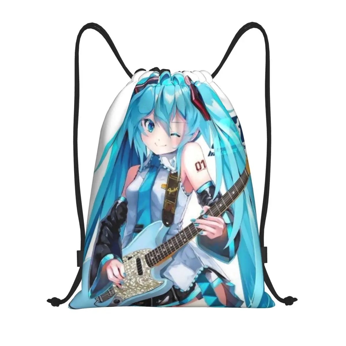 Hatsune Miku Draagbare Sporttas Dikker Trekkoord Riem Rijrugzak Gym Trekkoord Schoenen Tas Kleding Rugzakken