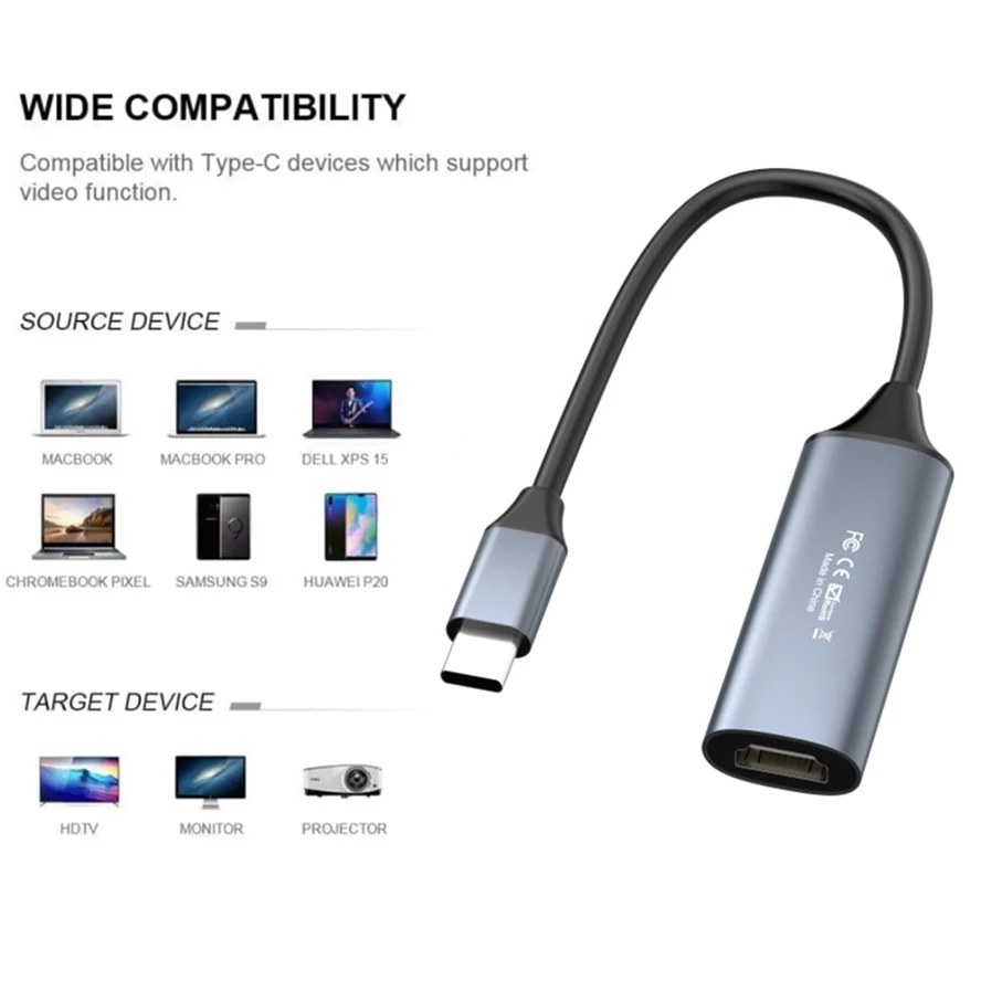 Usb Type C Naar Hdmi-Compatibele Kabel 4K Usb C Hdmi-Compatibele Adapter Voor Iphone Pc Xiaomi Macbook Pro Air Ipad Pro Galaxy Kabel