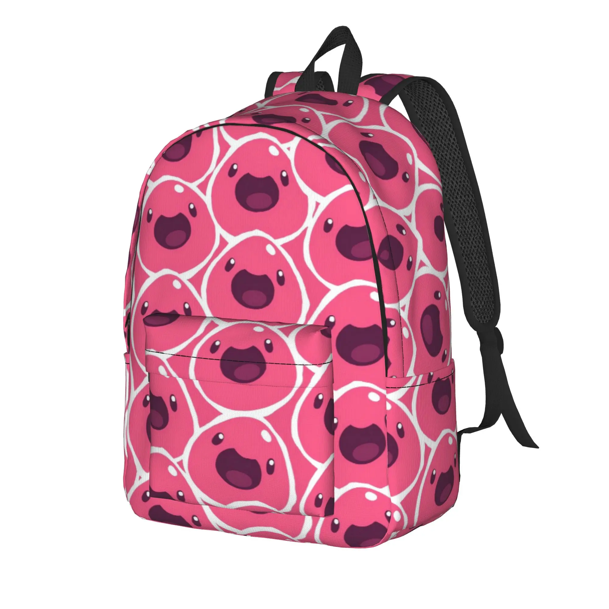 Pink Dot Pattern Slime Rancher Backpack  Sport Backpacks Female Custom Durable School Bags Cute Rucksack