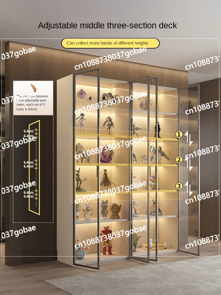 Glass door next to ZC TV cabinet Small apartment living room against the wall Tea famous wine bag display cabinet