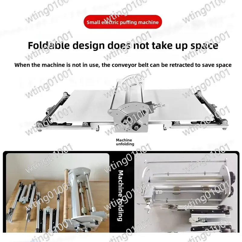 Compact Electric Pastry Sheeter Folding Bench Top Durable Sturdy Professional for Danish Puff Pastry and Home Baking Use
