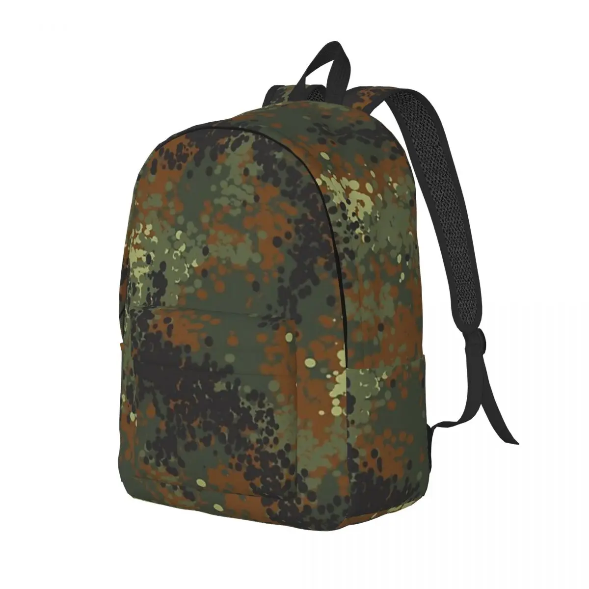 Flecktarn Camouflage Student Backpack School Bag Hiking Travel Daypack for Boys Girls Bookbag Shoulder Bags