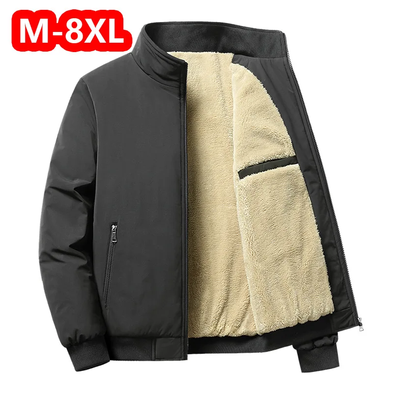 

2023 New Winter Thiened Fce Jaet Large Size Stand Collar Casual Men's Clothing Comfortable Polyester Nylon Cosite F...