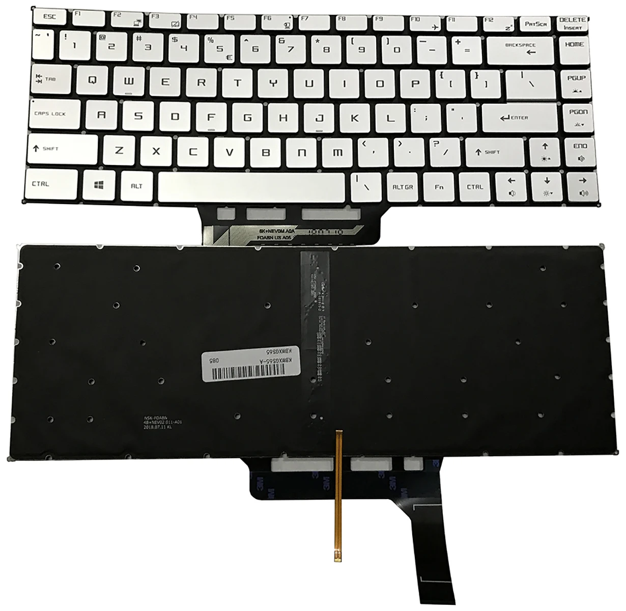 

New For MSI GS65 Stealth 8SE 8SF 8SG Thin 8RE 8RF GS65VR MS-16Q2 P65 Creator 8RD 8RE 8RF Laptop Keyboard US Silver With Backlit