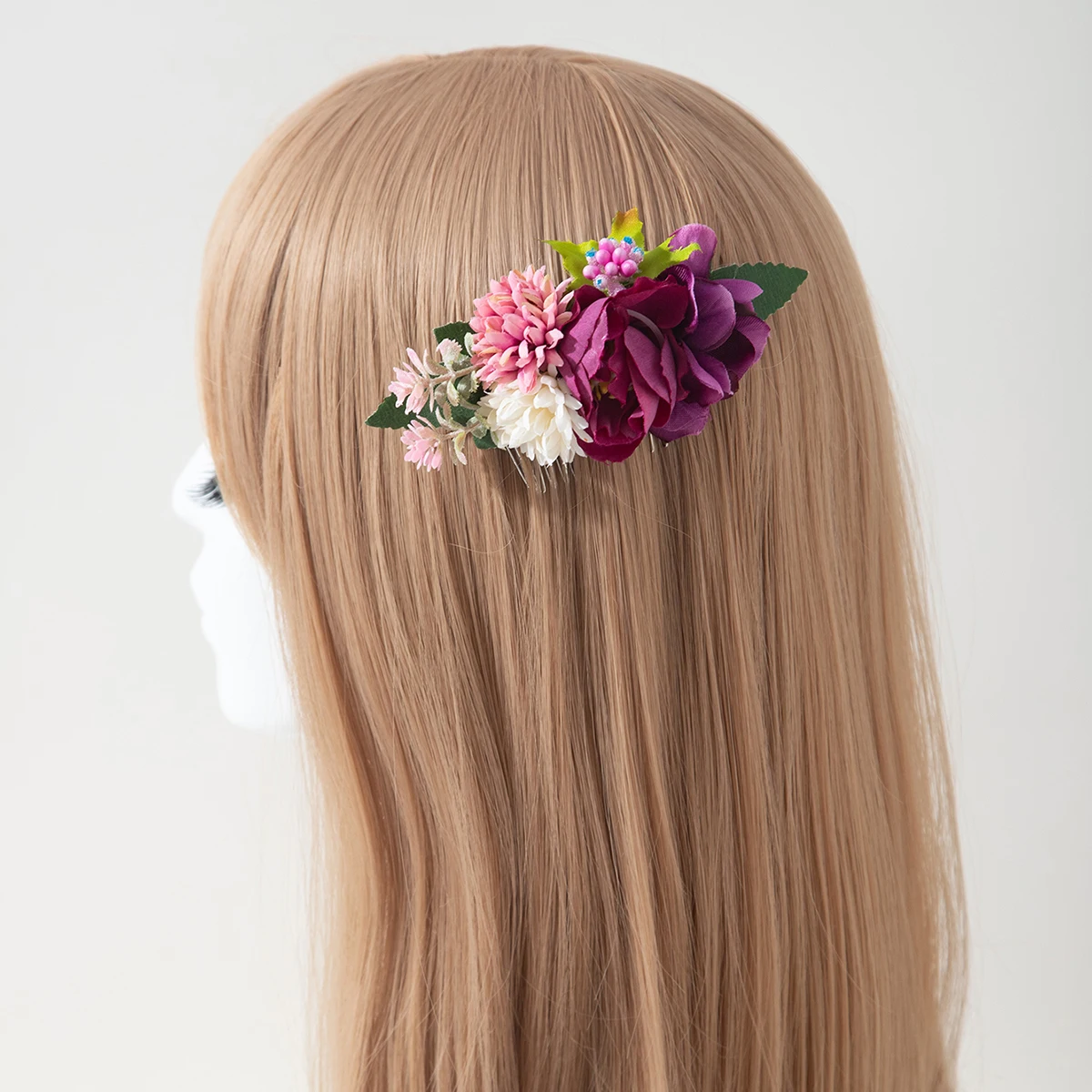 1/2 PCS 13cm Brides Wedding Flowers Metal Hair Combs For Spring Women Girls Floral Hairpins Retro Rose Hairpin