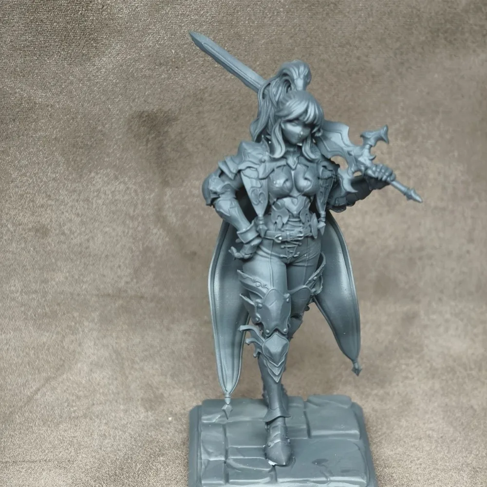1/24 75mm Young Ladies Knightly Order High-precision Resin 3D Printing Model Desktop Figurine White Model DIY Coloring Miniature