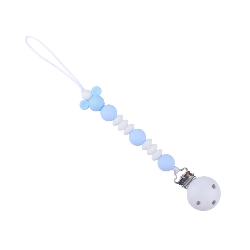 Corrente de chupeta de silicone sem BPA chupeta de bebê anti-queda clipes de chupeta corrente de manequim