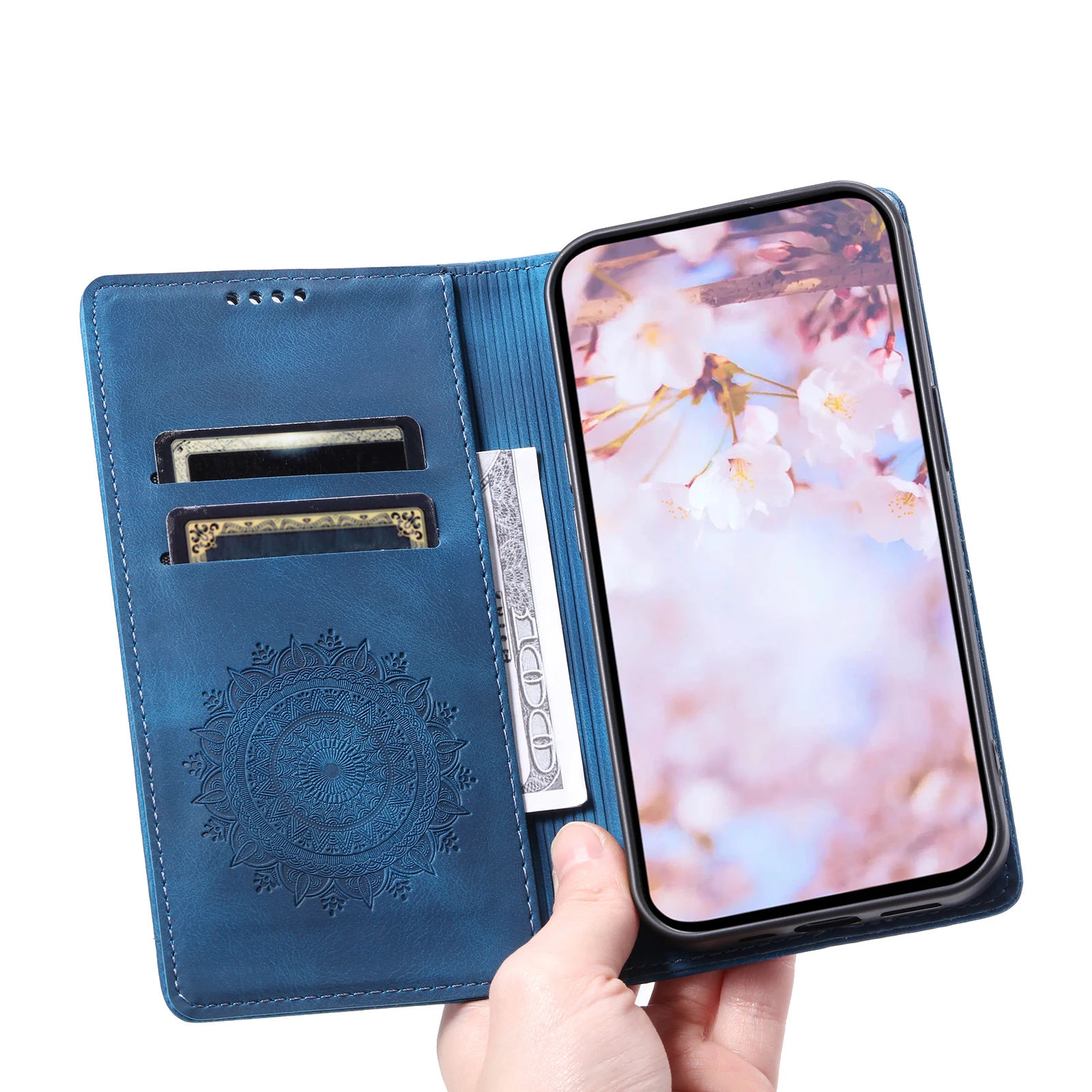 تنقش زهرة البطاقات المغناطيسية Solt محفظة جلدية الحال بالنسبة Xiaomi Redmi ملاحظة 15 برو زائد 14 13 12 11 14C13C تتفاعل غطاء الوجه