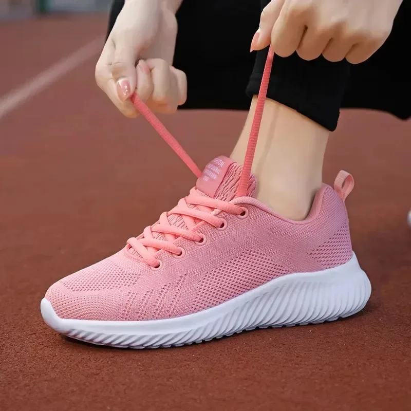 

Women'S Design Mesh Shoes Breathable Knitted Upper Comfortable Non Slip Sole All-Weather Gym Jogging Training Sneakers