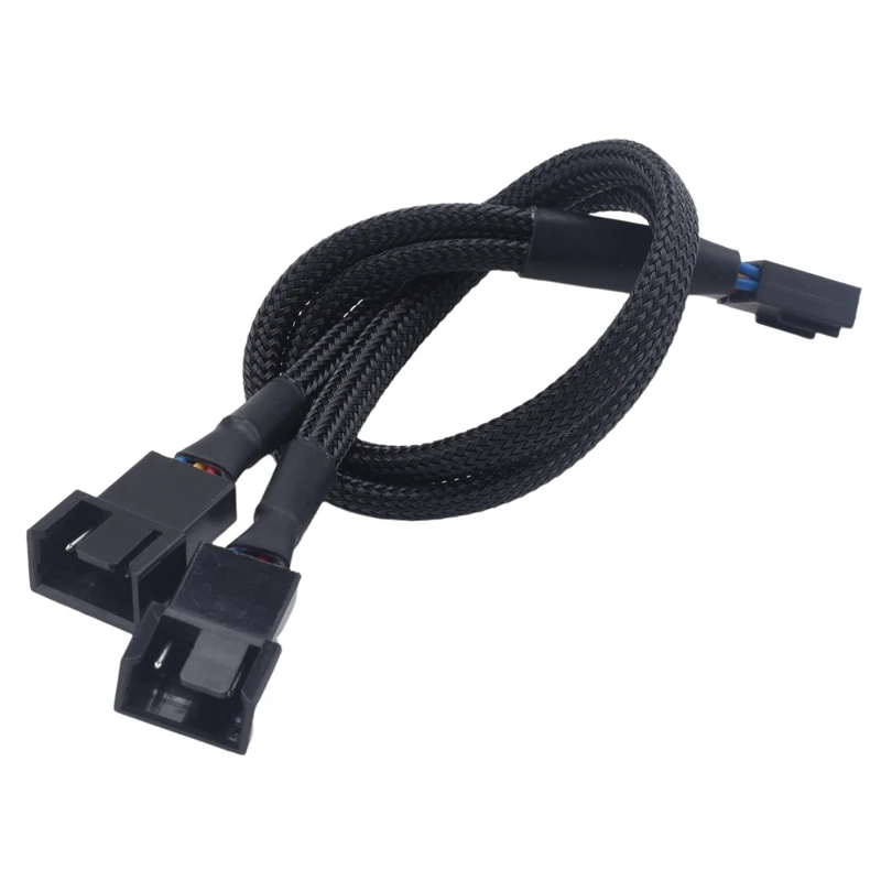 3Pcs PWM Fan Splitter Cable 2Way 4Pin Y Sleeved Extension Power Cable 1To2 Converter For PC Motherboard,Computer CPU Fan