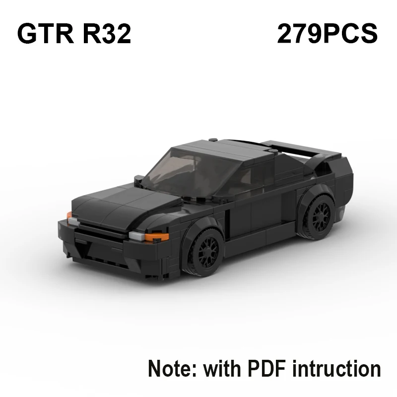 MOC Flatbed Trailer G63 SUV AE86 GTR R32 Sports Car Building Blocks Speed Racing Vehicle Bricks Toys Gifts For Boys Children