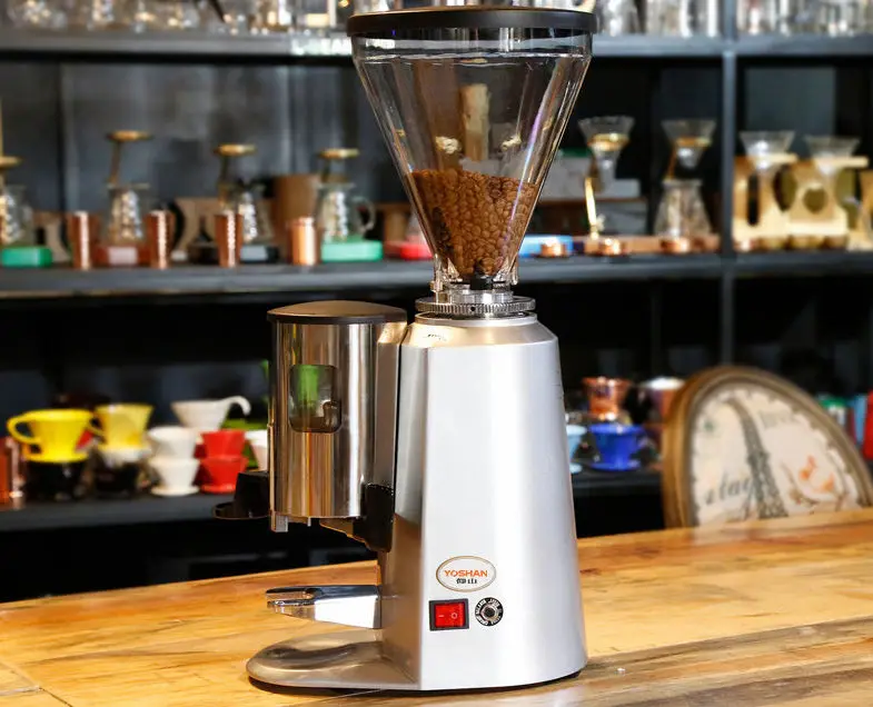 Penggiling Kopi Df64 Listrik Komersial Duri Datar 1Zpresso Espresso Profesional Aluminium 64Mm 110V Baja Tahan Karat