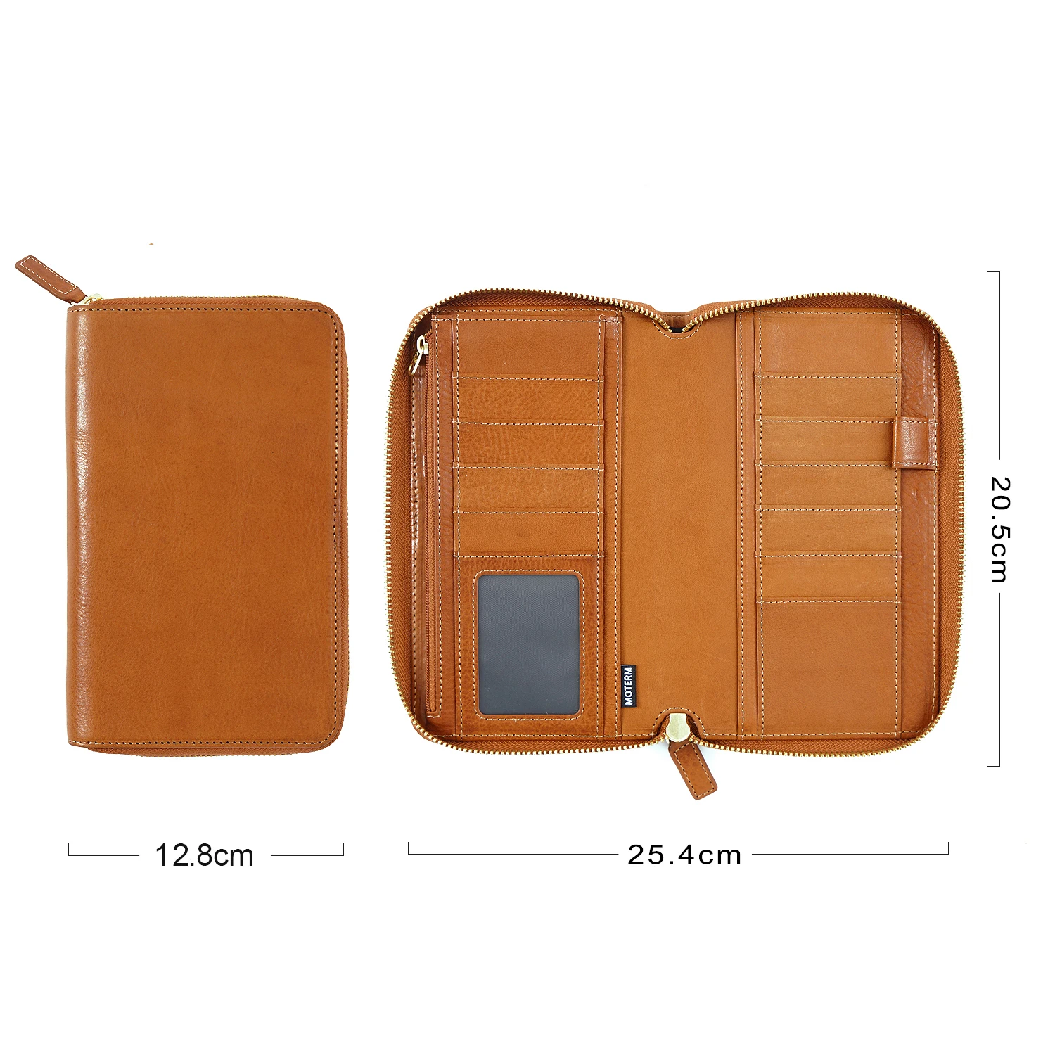 Limited Imperfect Moterm Full Grain Vegetable Tanned Cowhide Planner Zip Weeks 2.0 Cover for Hobo Weeks/ Mega Notebook Organizer