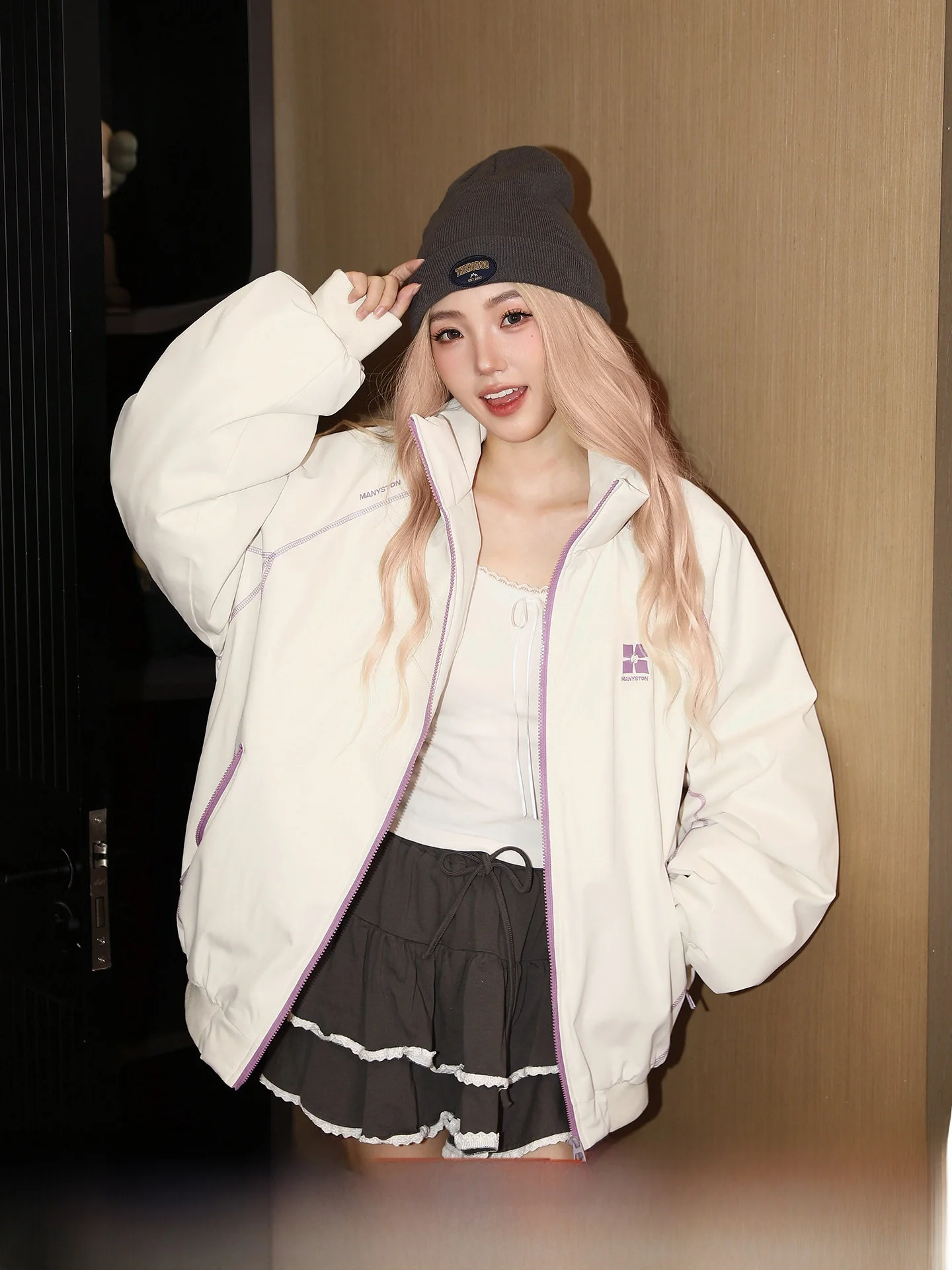 

Thijust American Sle Thiened Winter Cotton Jaet Women's Warmth Outerwear Streetwear Loose Fit Polyester Filling Zipper ...