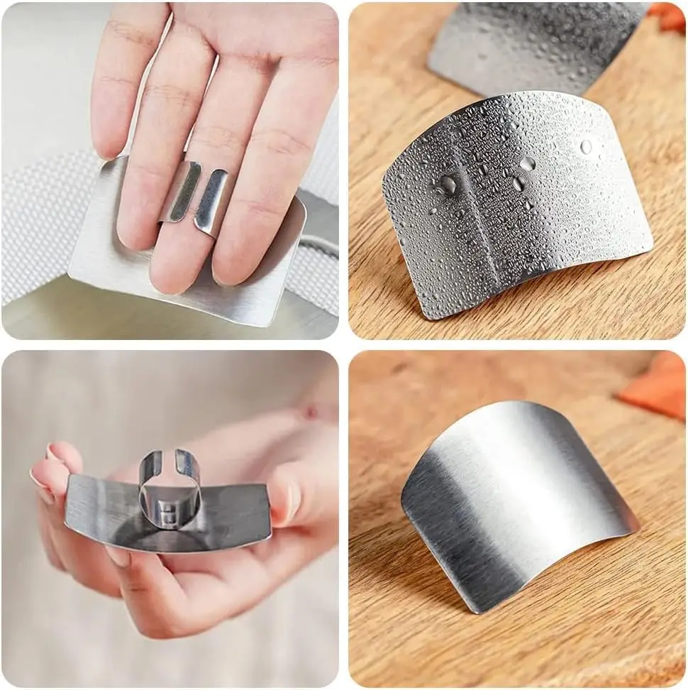 Stainless Steel Finger Guard, Finger Hand Protector for Cutting Food,Slicing Tool Finger Protector Finger Protectors for Cutting