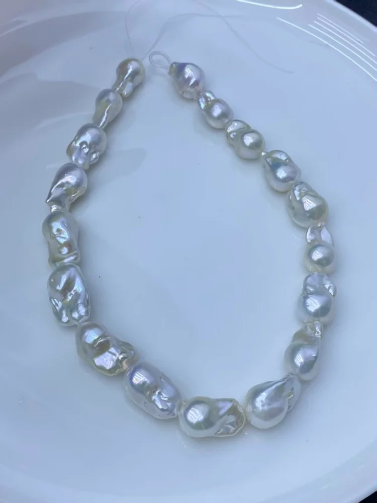 

Великолепное ожерелье из натурального белого барочного жемчуга Южных морских пресноводных жемчужин AAA++ 14-20 мм, 18 дюймов, 24 дюйма